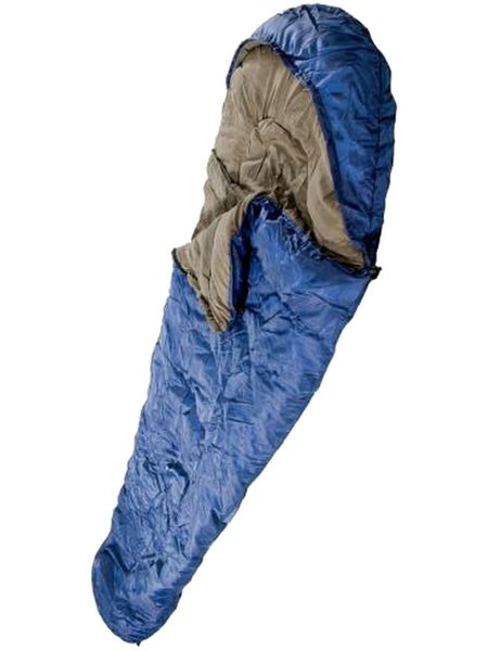 Mumienschlafsack 2-lagig (460 g/m²) mit Packsack Blau