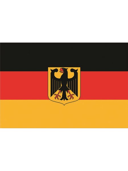 Drapeau Allemagne avec blason 90 x 150 cm