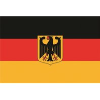 Bandera de Alemania con escudo de armas de 90 x 150 cm.
