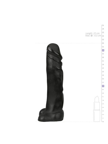 All Black realistischer Dildo 22 cm - Schwarz