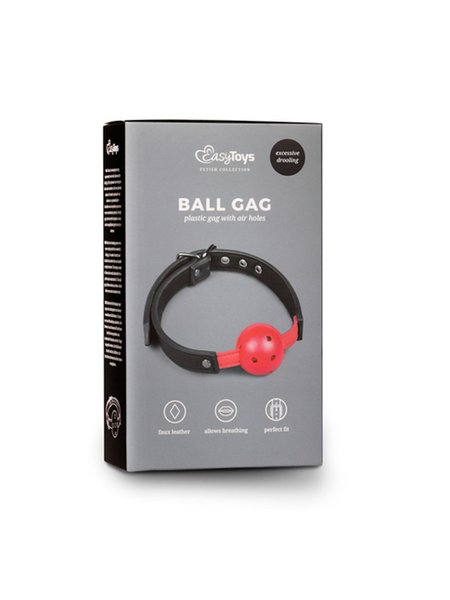 Ball gag met bal van PVC - rood