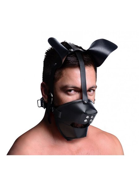 Puppy Play Maske Mit Ballknebel - Schwarz