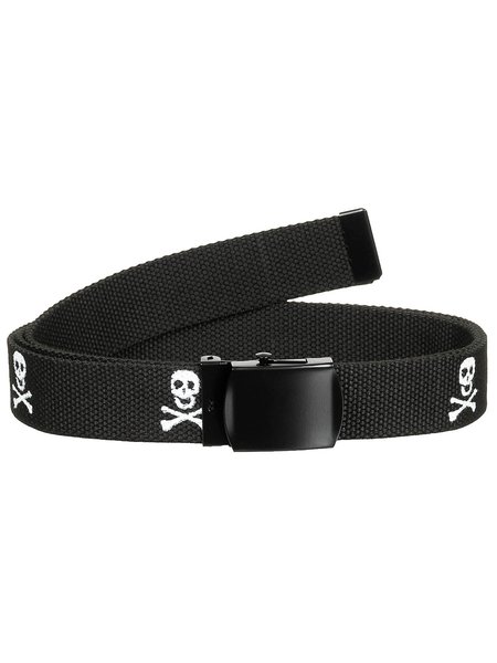 Belt, 30 mm, black, deaths-head