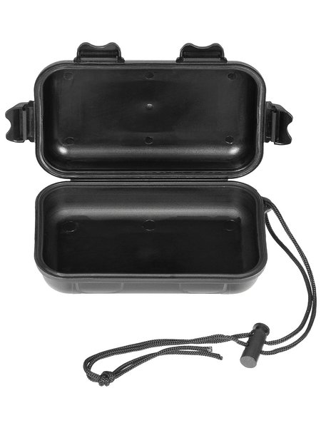 Box, plastic, waterproof, 13.5 x 8 x 3.7 cm, black