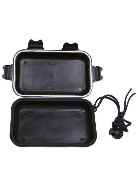 Box, plastic, waterproof, 13.5 x 8 x 3.7 cm, black