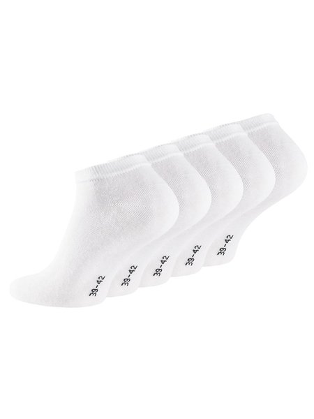 Essentials - Unisex Baumwoll Sneaker Socken 5 Paar Weis 35/38