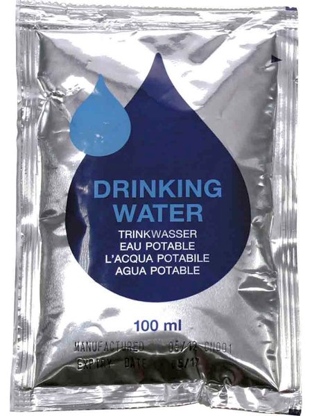 Drinkwater stack noodsituatie met 5 x 100 ml tas