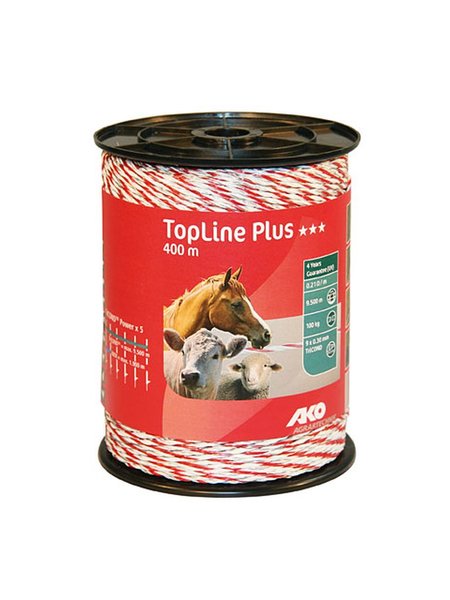 TopLine Plus, Weidezaunlitze 400m, weiß-rot, 9 x 0,3mm TriCOND