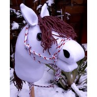 Hobby Horse Steckenpferd Weiß mit Brauner Mähne...