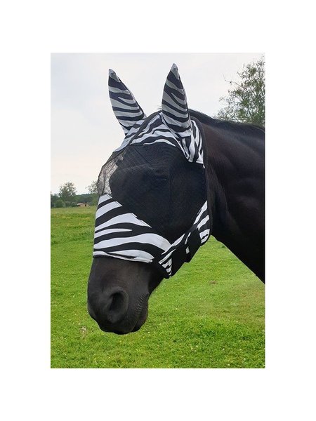 Fliegenmaske Zebra SONDERPOSTEN schwarz-weiß Cob