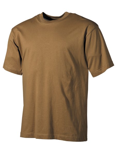 De VS, de helft arme T-shirt, coyote, 160 g / m 2