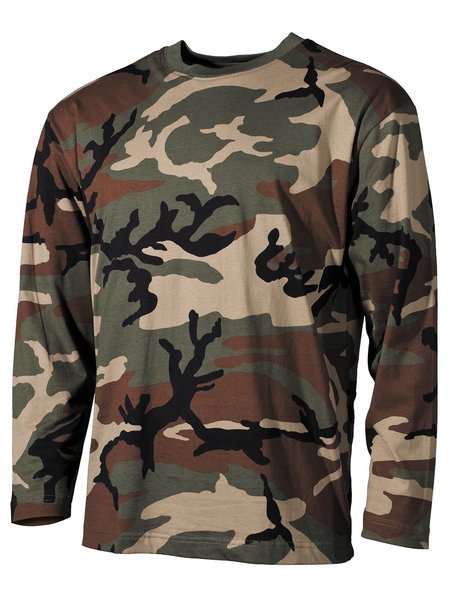 De VS, camouflage hemd lange arm, bos, 160 g / m 2