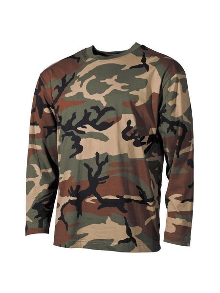 De VS, camouflage hemd lange arm, bos, 160 g / m 2