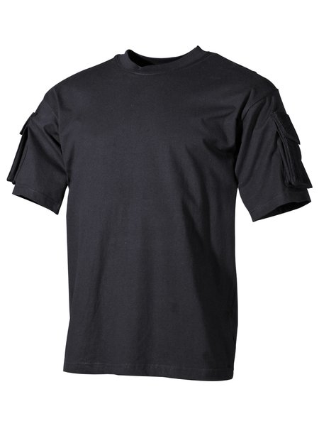 Les Etats-Unis le T-Shirt, demi pauvre, Noir, avec des sacs de manche