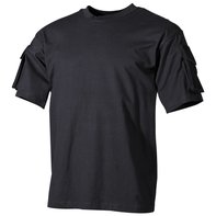 De VS de helft arme, T-shirt, zwart, met zakken mouw