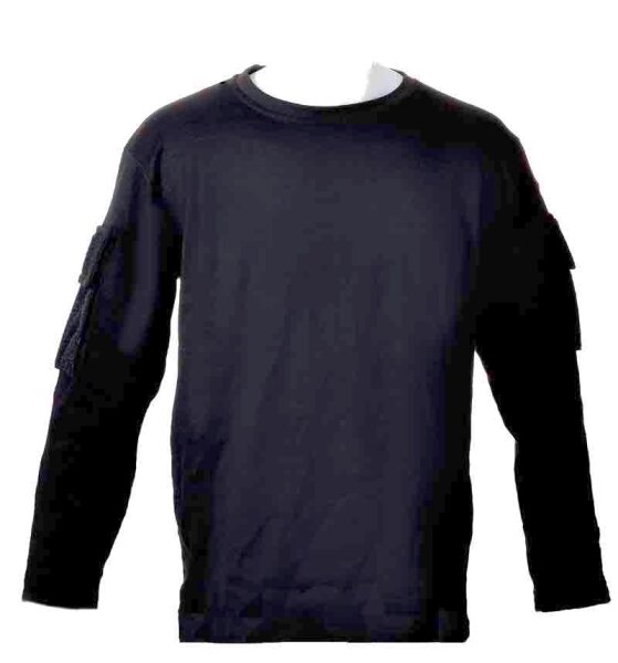 US Shirt langarm Schwarz mit Ärmeltaschen
